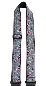 2” Jacquard Guitar Strap Maroon Heritage Birds