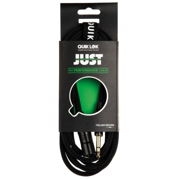 Just XLR Male - Stereo Jack 6.3mm Audio Cable-2m