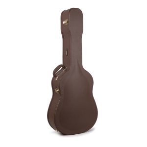 Deluxe Arch Top Wood Case Dread/12 String Guitars-Brown