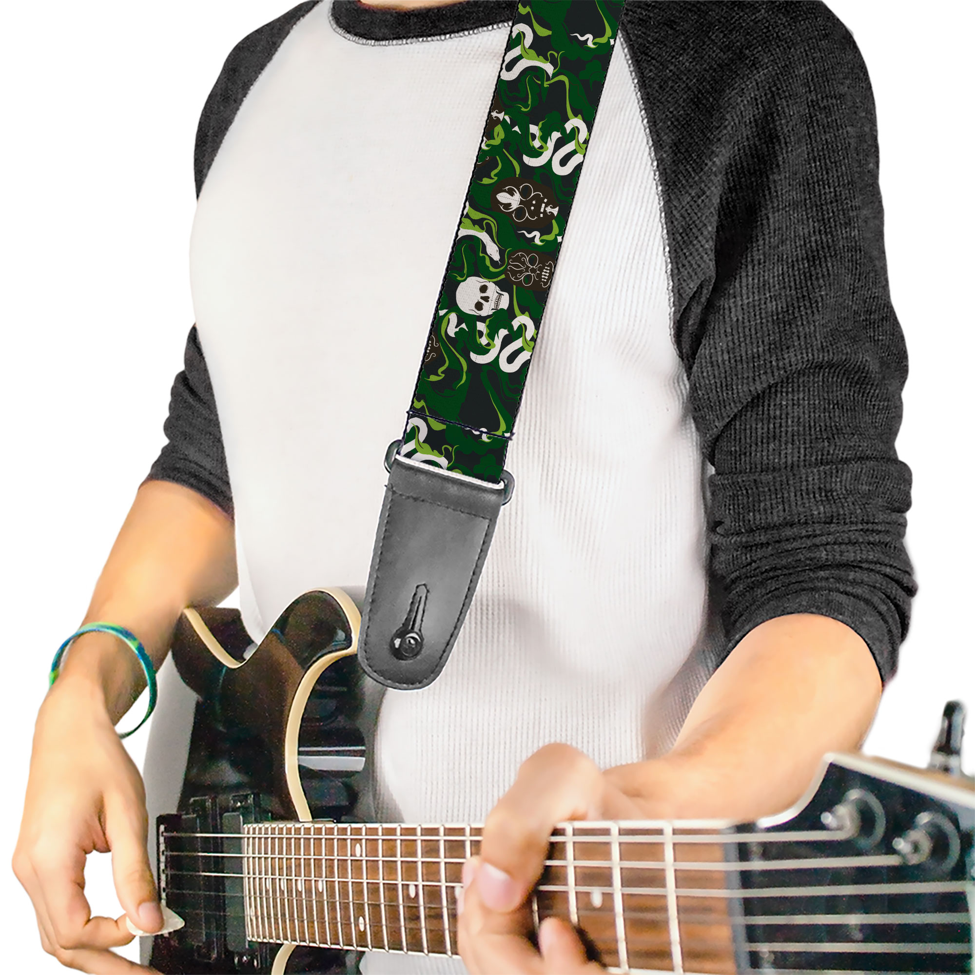 Harry Potter Slytherin Logo Green Guitar Strap - Image 2