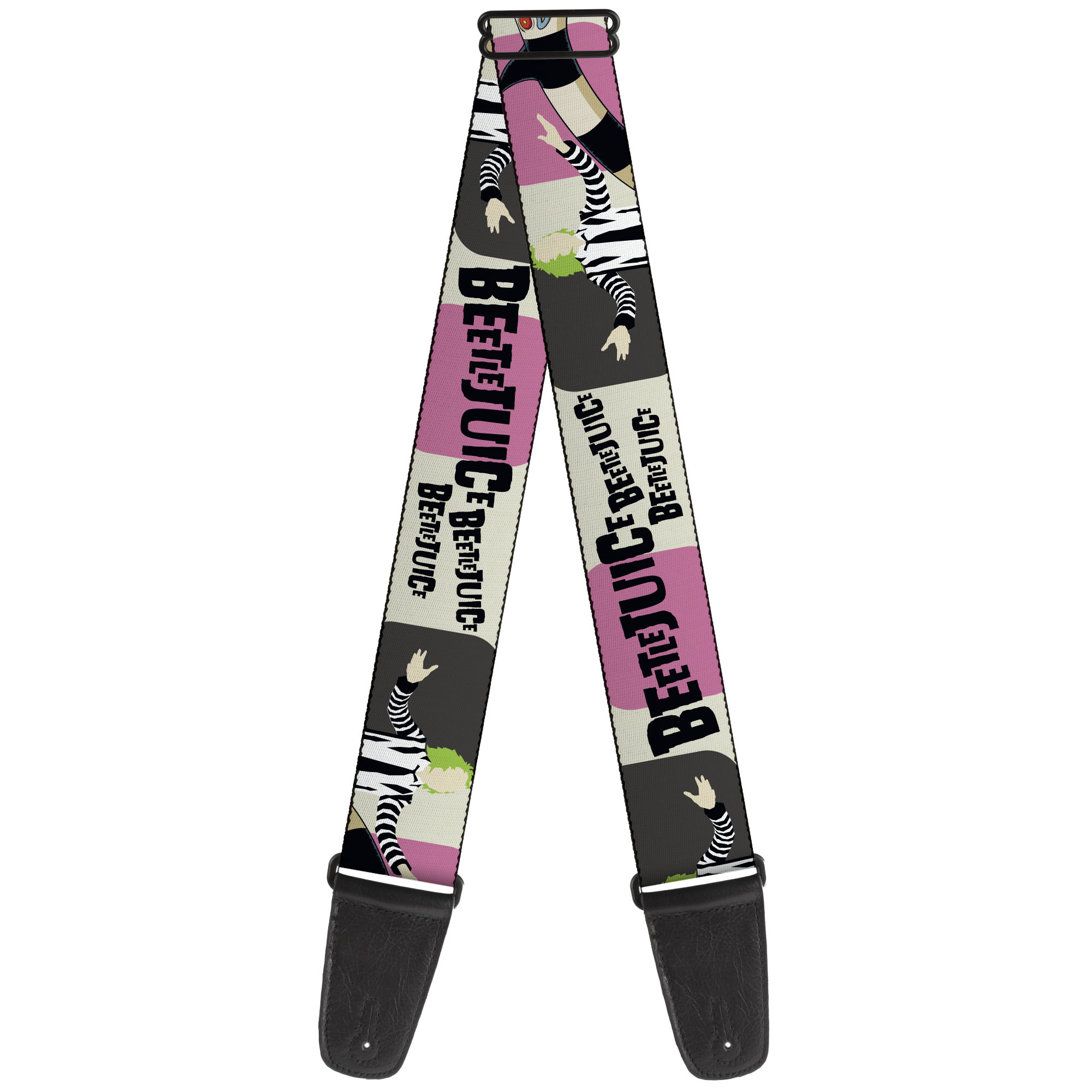 Beetlejuice and Sandworm Stripe Guitar Strap