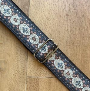 2” Jacquard Guitar Strap - Ornate Chocolate Brown