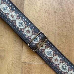 2” Jacquard Guitar Strap - Ornate Chocolate Brown