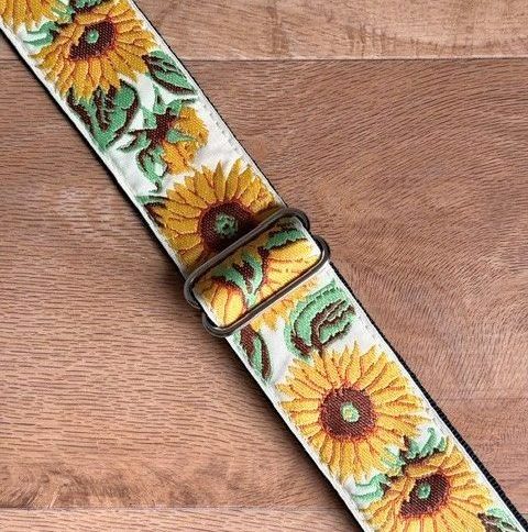 2" Jacquard Guitar Strap - Sunflower Garden