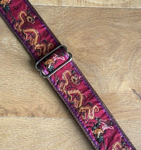 2” Jacquard Guitar Strap - Red Dragon Warrior